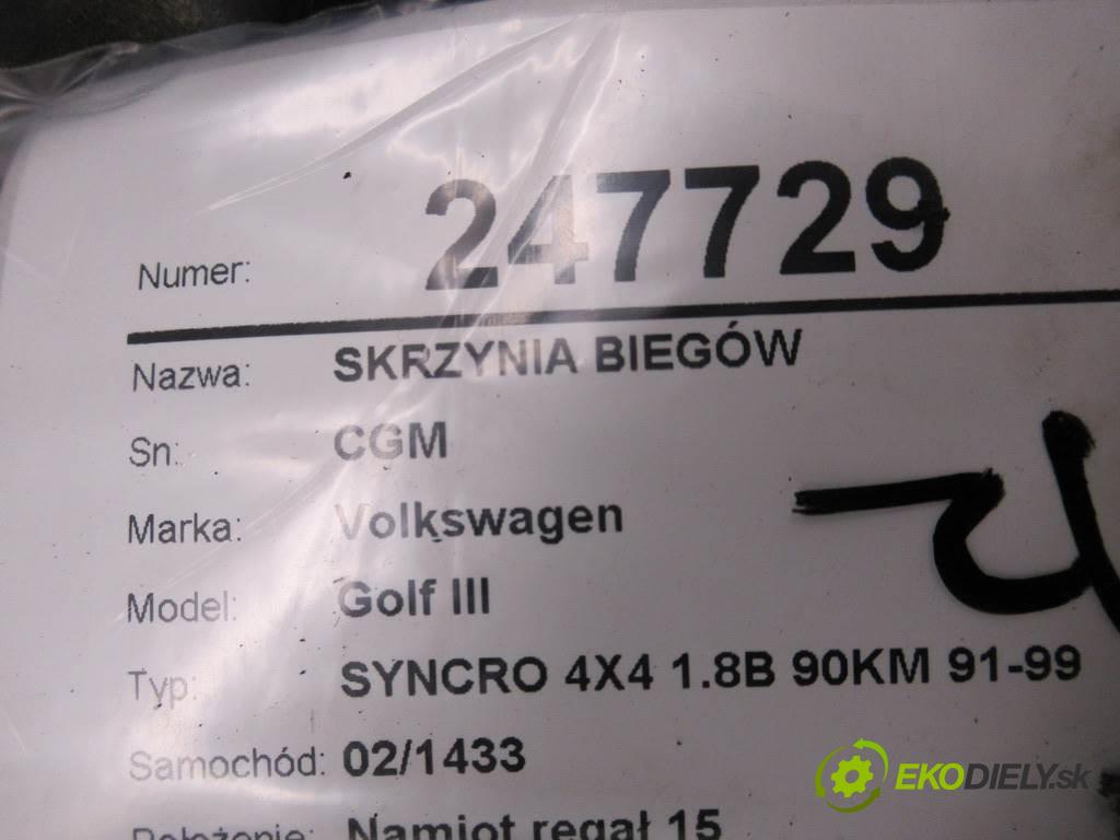 Volkswagen Golf III  1995 66 kw SYNCRO 4X4 1.8B 90KM 91-99 1800 Prevodovka - CGM (Prevodovky)