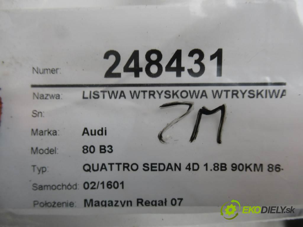 Audi 80 B3  1990  QUATTRO SEDAN 4D 1.8B 90KM 86-91 1800 Lišta vstrekovacia Vstrekovacie ventily 0437502041 049133551A (Vstrekovacie lišty)