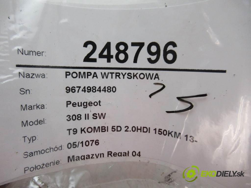 Peugeot 308 II SW  2014  T9 KOMBI 5D 2.0HDI 150KM 13- 1997 Pumpa vstrekovacia 9674984480 (Vstrekovacie čerpadlá)