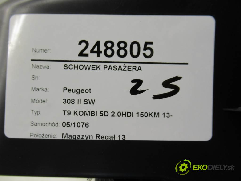 Peugeot 308 II SW  2014  T9 KOMBI 5D 2.0HDI 150KM 13- 1997 Priehradka, kastlík spolujazdca  (Priehradky, kastlíky)