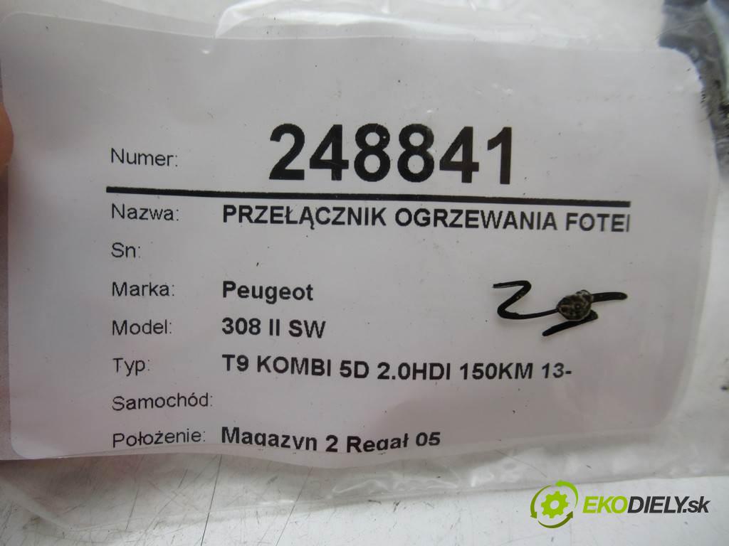Peugeot 308 II SW    T9 KOMBI 5D 2.0HDI 150KM 13-  Prepínač ohrievania, vyhrievania sedačky 98019841ZD (Prepínače, spínače, tlačidlá a ovládače kúrenia)