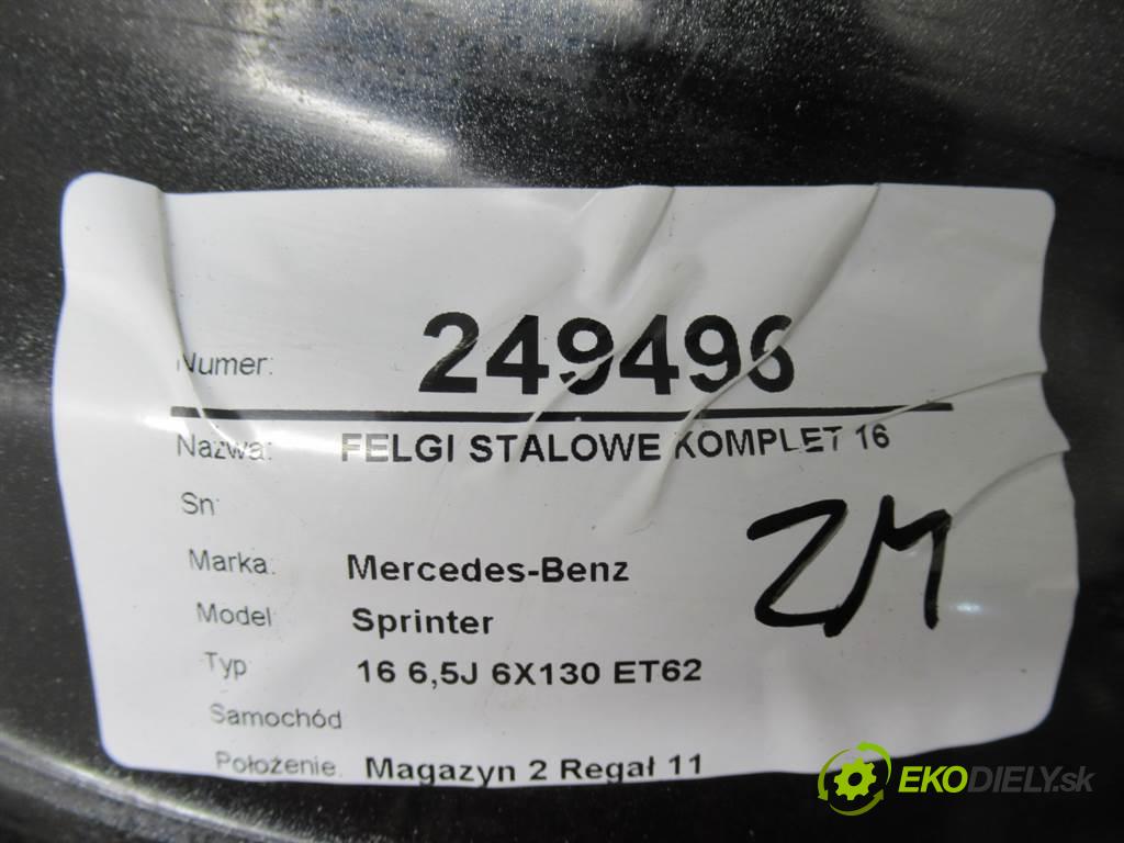 Mercedes-Benz Sprinter    16 6,5J 6X130 ET62  disky plechové - 16  (Plechové)