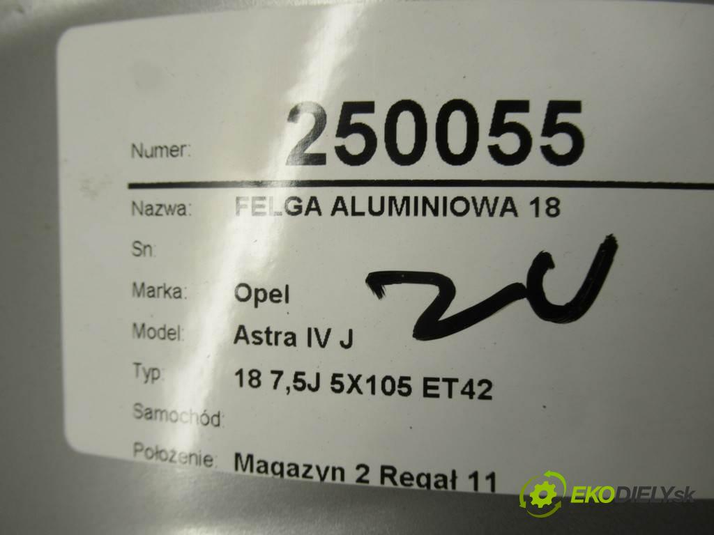 Opel Astra IV J    18 7,5J 5X105 ET42  disk - 18  (Hliníkové)