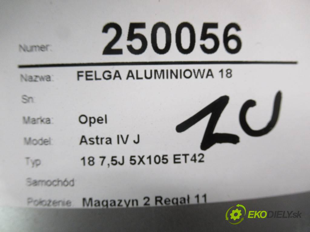 Opel Astra IV J    18 7,5J 5X105 ET42  disk - 18  (Hliníkové)