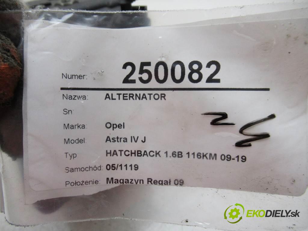 Opel Astra IV J  2010 85 kW HATCHBACK 1.6B 116KM 09-19 1600 Alternátor 132595 (Alternátory)