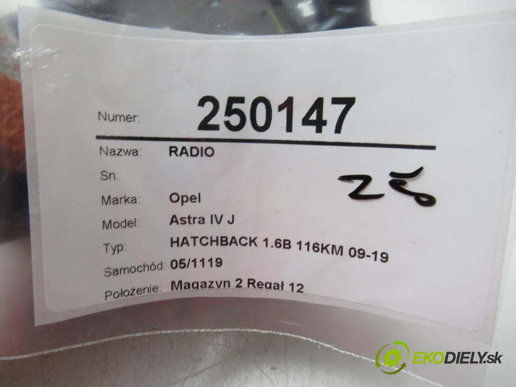 Opel Astra IV J  2010 85 kW HATCHBACK 1.6B 116KM 09-19 1600 RADIO 13337220 (Audio zařízení)