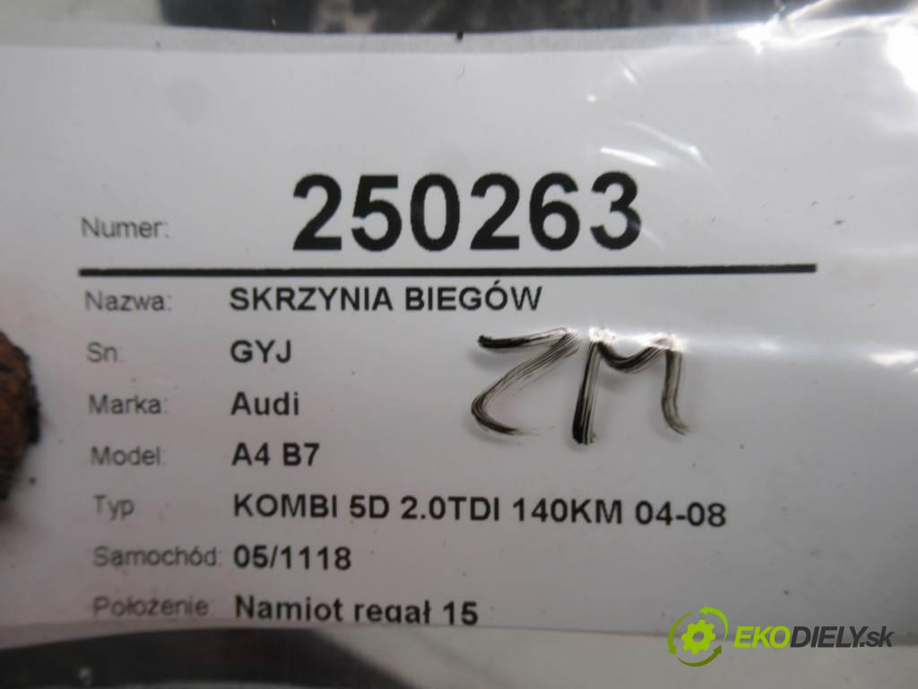 Audi A4 B7  2005 103 kW KOMBI 5D 2.0TDI 140KM 04-08 2000 Prevodovka - GYJ (Prevodovky)