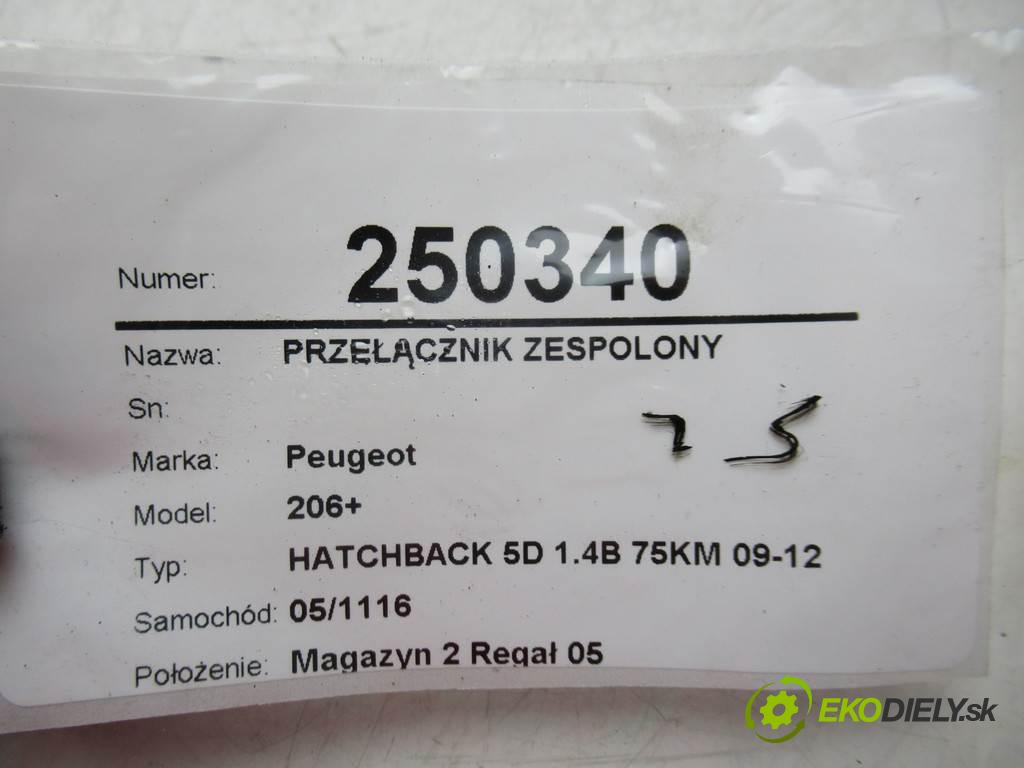 Peugeot 206+  2009 55 kW HATCHBACK 5D 1.4B 75KM 09-12 1400 Prepínač kombinovaný 96663035XT (Prepínače, spínače, tlačidlá a ovládače kúrenia)