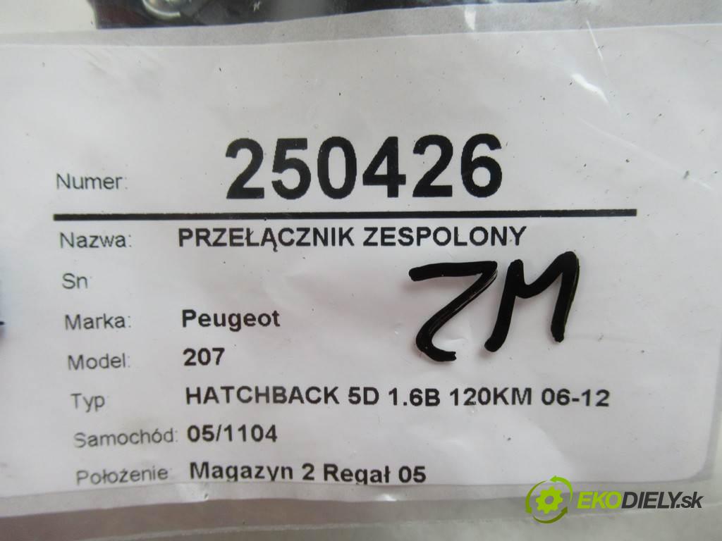 Peugeot 207  2009 88 kW HATCHBACK 5D 1.6B 120KM 06-12 1600 Prepínač kombinovaný 96661296XT (Prepínače, spínače, tlačidlá a ovládače kúrenia)