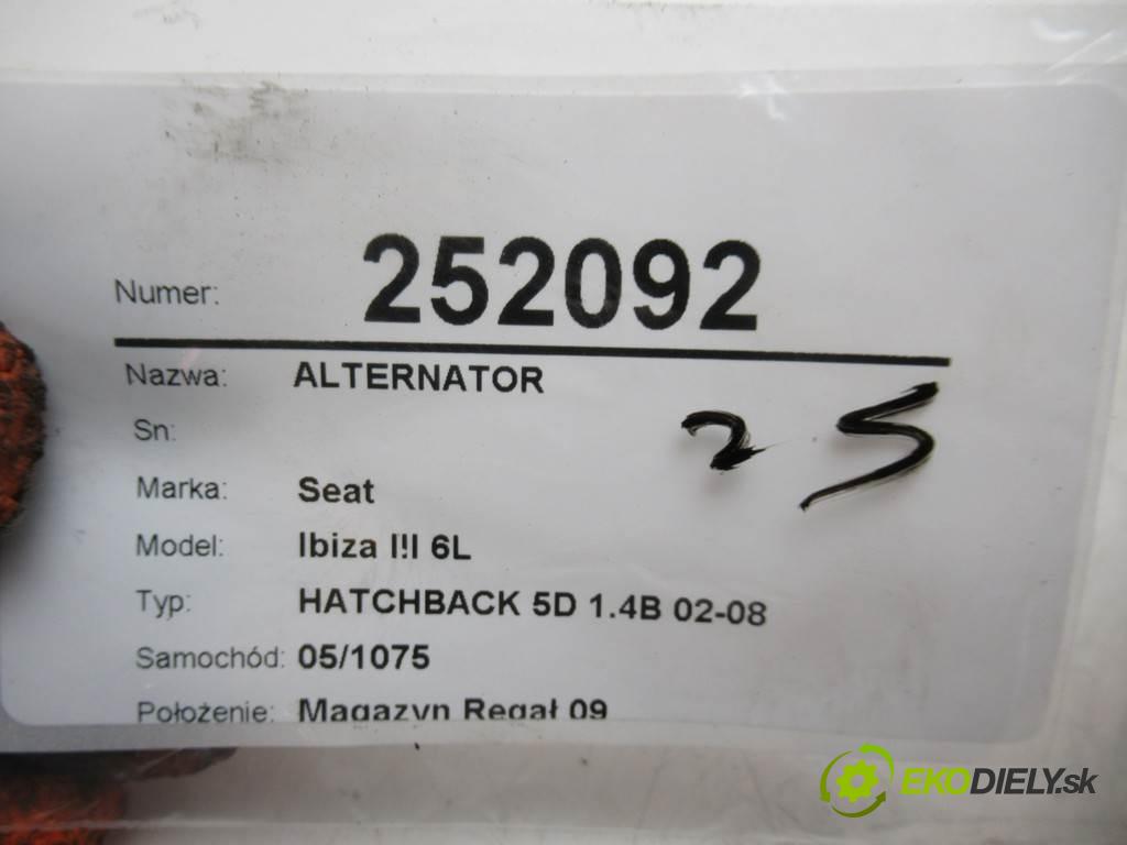 Seat Ibiza III 6L  2008  HATCHBACK 5D 1.4B 02-08 1390 Alternátor 037903025M (Alternátory)