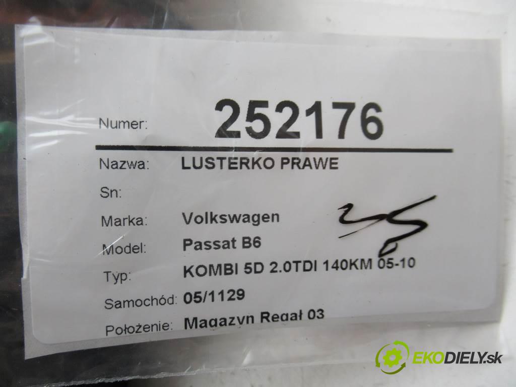 Volkswagen Passat B6  2005 103 kW KOMBI 5D 2.0TDI 140KM 05-10 2000 Spätné zrkadlo pravé  (Ostatné)