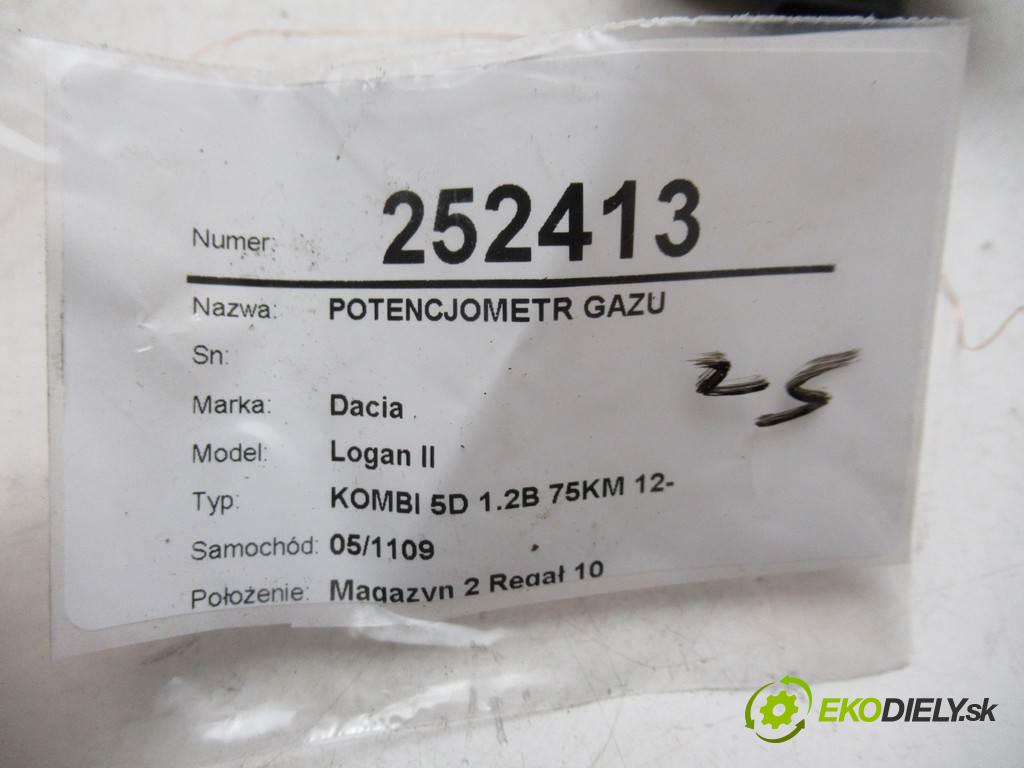 Dacia Logan II  2016 54 kW KOMBI 5D 1.2B 75KM 12- 1200 Potenciometer plynového pedálu 180022703R (Pedále)