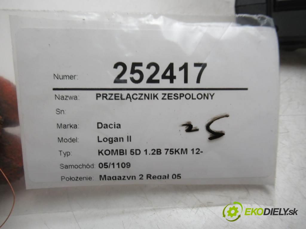 Dacia Logan II  2016 54 kW KOMBI 5D 1.2B 75KM 12- 1200 Prepínač kombinovaný 681722712R (Prepínače, spínače, tlačidlá a ovládače kúrenia)