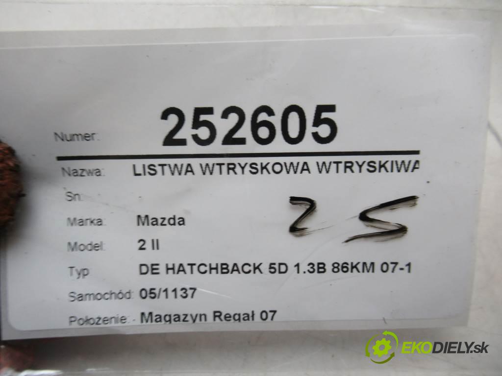 Mazda 2 II  2009 63kw DE HATCHBACK 5D 1.3B 86KM 07-10 1400 Lišta vstrekovacia Vstrekovacie ventily  (Vstrekovacie lišty)