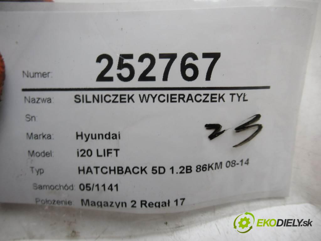 Hyundai i20 LIFT  2014 62,50 HATCHBACK 5D 1.2B 86KM 08-14 1200 motorek stěračů zadní část 98710-1J500