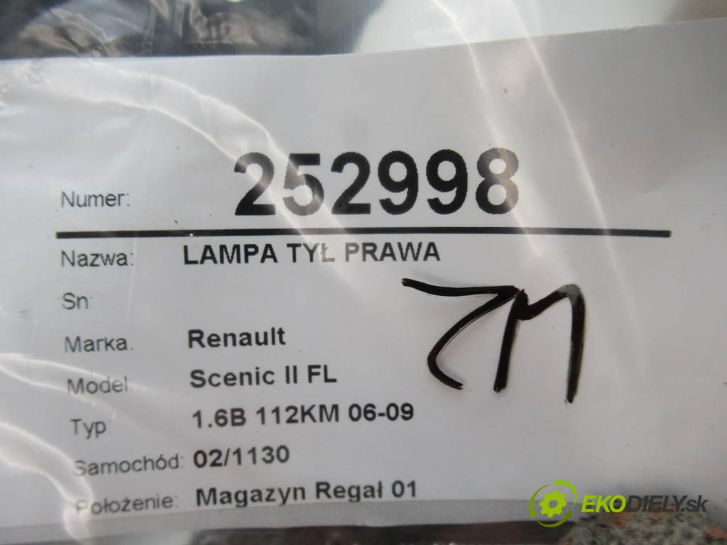 Renault Scenic II FL  2007 82 kW 1.6B 112KM 06-09 1600 světlo zadní část pravá