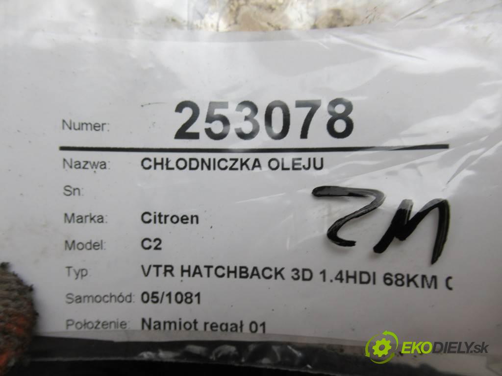 Citroen C2  2005  VTR HATCHBACK 3D 1.4HDI 68KM 03-09 1400 Chladič oleja  (Chladiče oleja)
