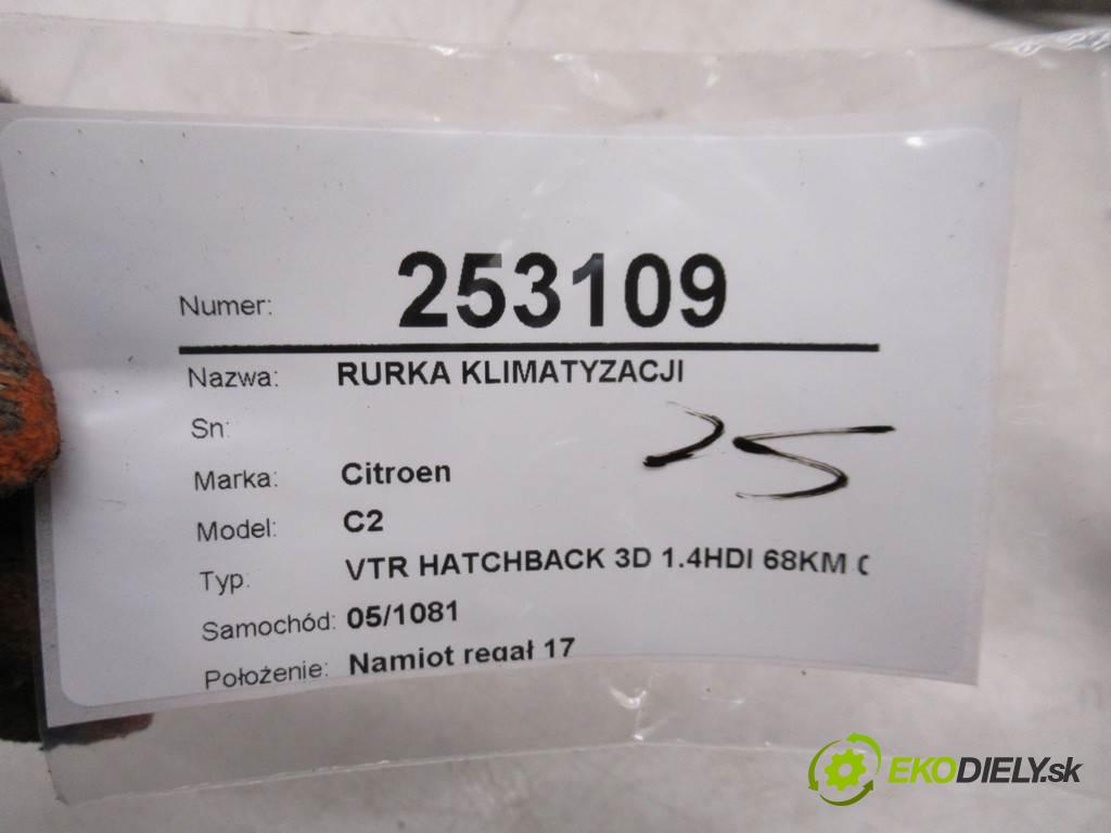 Citroen C2  2005  VTR HATCHBACK 3D 1.4HDI 68KM 03-09 1400 rúrka klimatizácie 9650823280 (Rúrky klimatizácie)