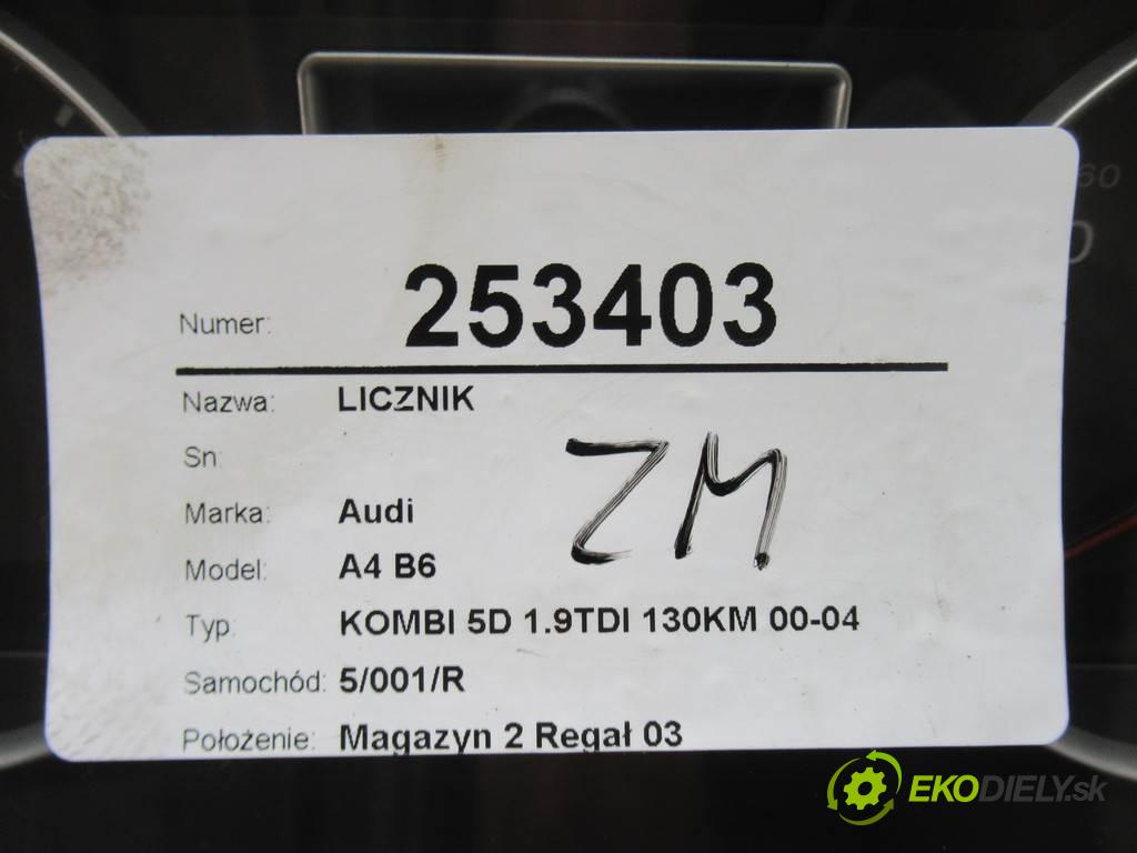Audi A4 B6  2003 96 kW KOMBI 5D 1.9TDI 130KM 00-04 1900 Prístrojovka 8E0920900K (Prístrojové dosky, displeje)