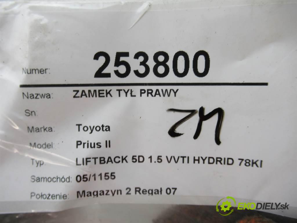 Toyota Prius II  2005 57 kW LIFTBACK 5D 1.5 VVTI HYDRID 78KM 03-09 1500 zámok zadní část pravý