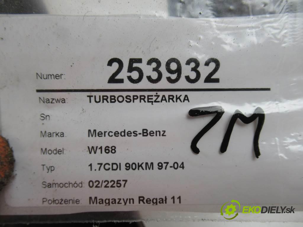 Mercedes-Benz W168  1999 66 kW 1.7CDI 90KM 97-04 1700 Turbodúchadlo,turbo 53031015089 (Turbodúchadlá (kompletné))