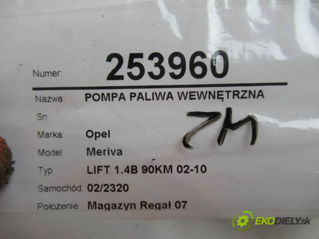 Opel Meriva  2006 66 kW LIFT 1.4B 90KM 02-10 1400 pumpa paliva vnitřní 13196444 (Palivové pumpy, čerpadla)