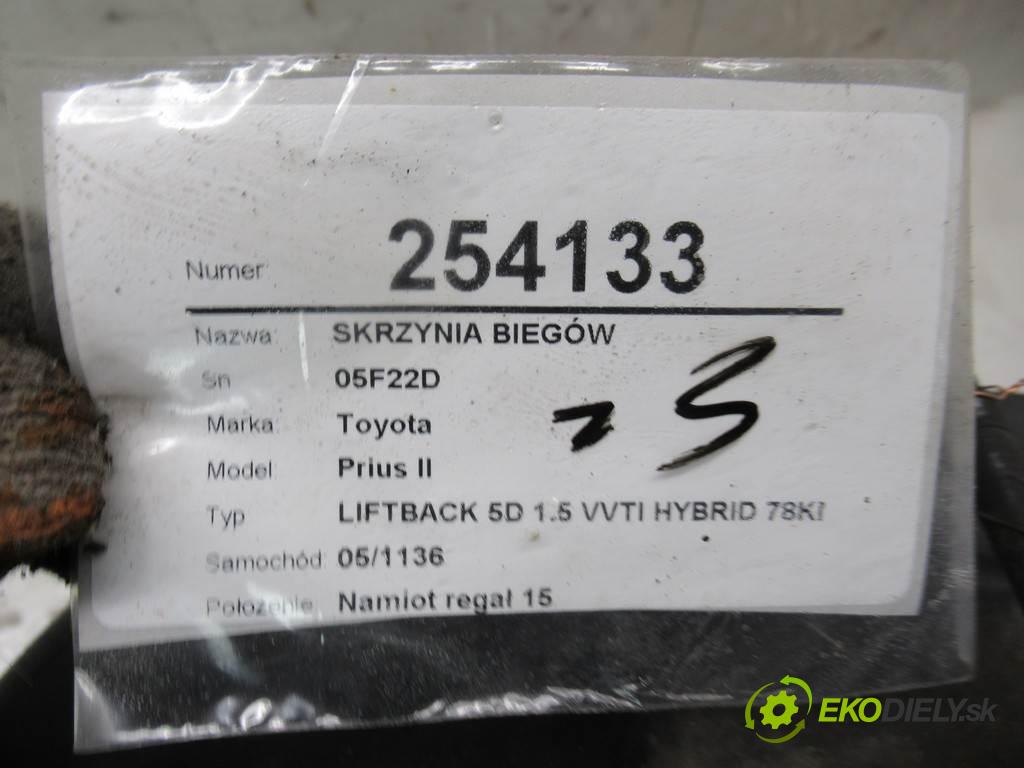 Toyota Prius II  2005 57kw LIFTBACK 5D 1.5 VVTI HYBRID 78KM 03-09 1500 Prevodovka - 05F22D (Prevodovky)