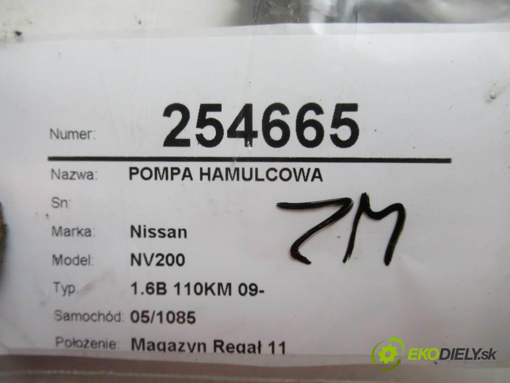 Nissan NV200  2016 81 kW 1.6B 110KM 09- 1600 pumpa brzdová  (Posilovače brzd)