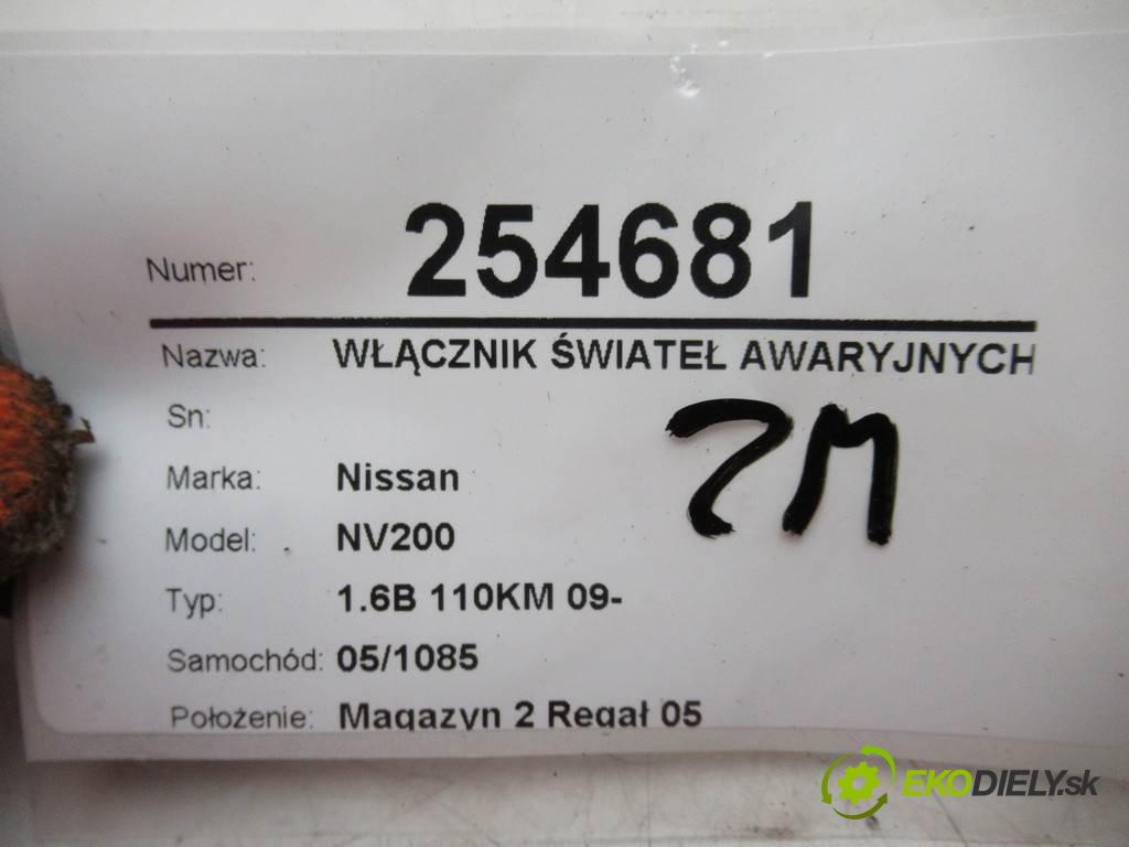 Nissan NV200  2016 81 kW 1.6B 110KM 09- 1600 Spínač svetiel výstražných (núdzových) S31471 (Prepínače, spínače, tlačidlá a ovládače kúrenia)