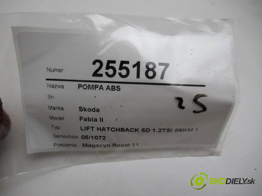 Skoda Fabia II  2014  LIFT HATCHBACK 5D 1.2TSI 86KM 10-14 1200 Pumpa ABS 6R0907379BJ (Pumpy ABS)