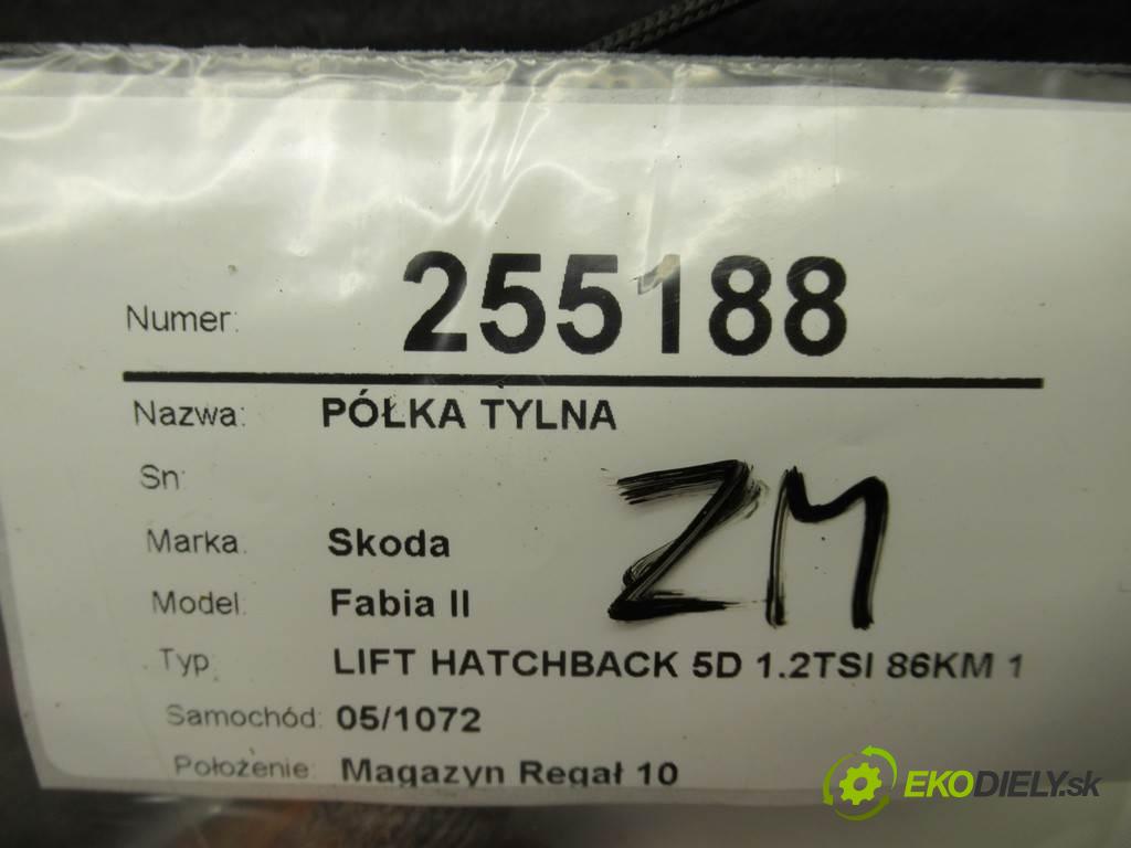 Skoda Fabia II  2014  LIFT HATCHBACK 5D 1.2TSI 86KM 10-14 1200 pláto zadní část  (Plata kufrů)