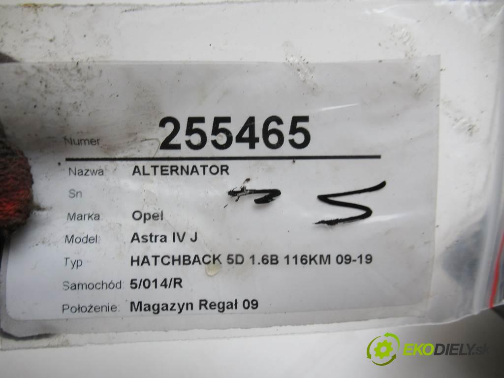 Opel Astra IV J  2010 85KW HATCHBACK 5D 1.6B 116KM 09-19 1600 Alternátor 13502595 (Alternátory)