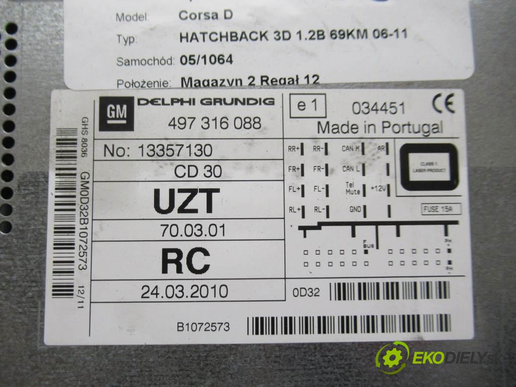 Opel Corsa D   2011  HATCHBACK 3D 1.2B 69KM 06-11 1229 RADIO 13357130 (Audio zariadenia)
