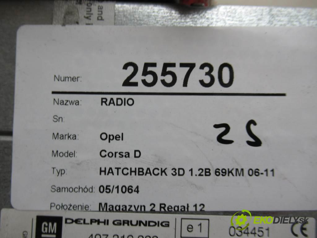 Opel Corsa D   2011  HATCHBACK 3D 1.2B 69KM 06-11 1229 RADIO 13357130 (Audio zariadenia)