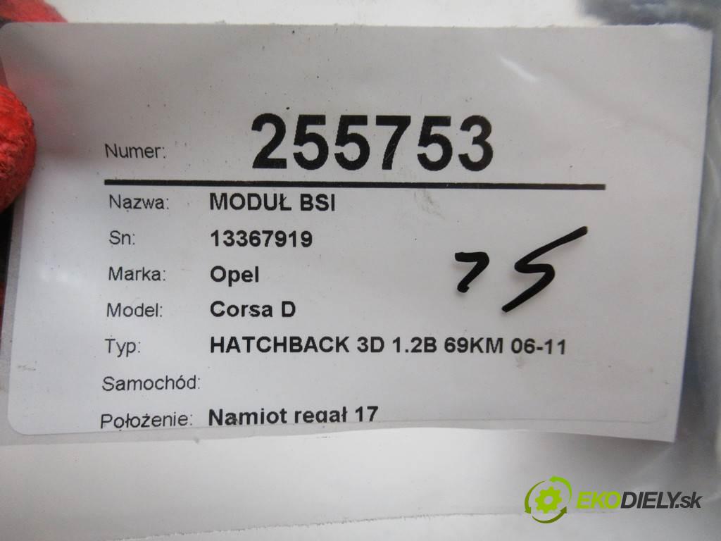 Opel Corsa D     HATCHBACK 3D 1.2B 69KM 06-11  Modul BSI 13367919 (Poistkové skrinky)