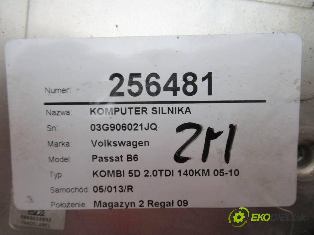 Volkswagen Passat B6  2007 77KW KOMBI 5D 2.0TDI 140KM 05-10 1900 riadiaca jednotka Motor 03G906021JQ (Riadiace jednotky)