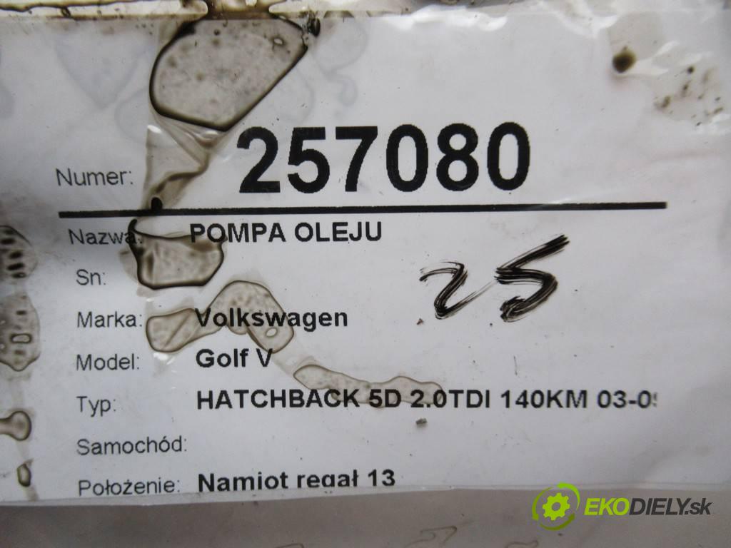 Volkswagen Golf V    HATCHBACK 5D 2.0TDI 140KM 03-09  pumpa oleje 03G115105 (Olejové pumpy)