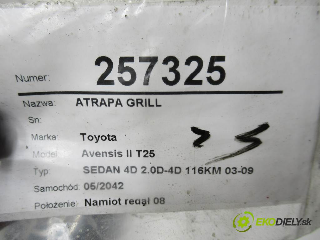 Toyota Avensis II T25  2004  SEDAN 4D 2.0D-4D 116KM 03-09 2000 Mriežka maska 53114-05060 (Mriežky, masky)