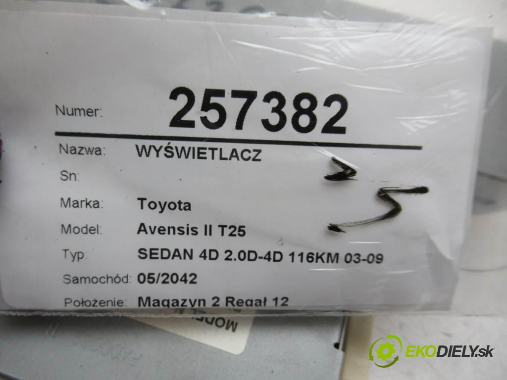 Toyota Avensis II T25  2004  SEDAN 4D 2.0D-4D 116KM 03-09 2000 Dislpej 86110-05020 (Prístrojové dosky, displeje)