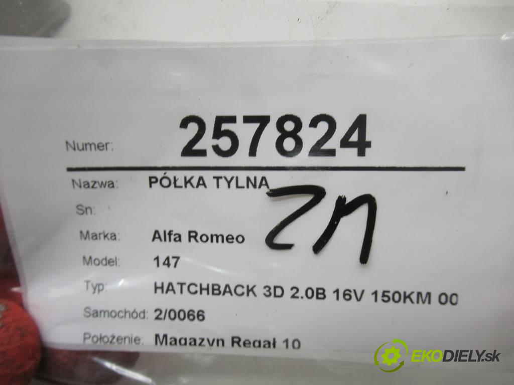 Alfa Romeo 147  2000 110kw HATCHBACK 3D 2.0B 16V 150KM 00-10 2000 Pláto zadná  (Pláta zadné)