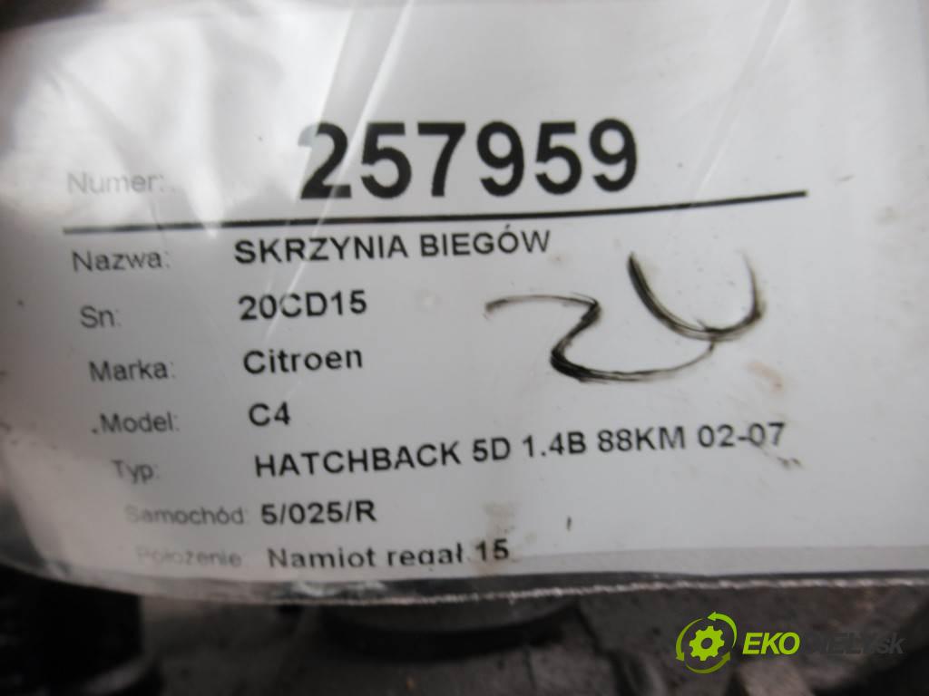 Citroen C4  2007 65 kW HATCHBACK 5D 1.4B 88KM 04-10 1400 Prevodovka - 20CQ15 (Prevodovky)