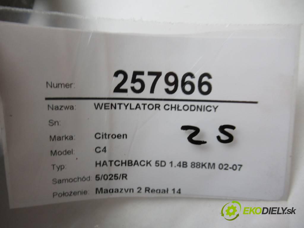 Citroen C4  2007 65 kW HATCHBACK 5D 1.4B 88KM 04-10 1400 ventilátor chladiče  (Ventilátory)