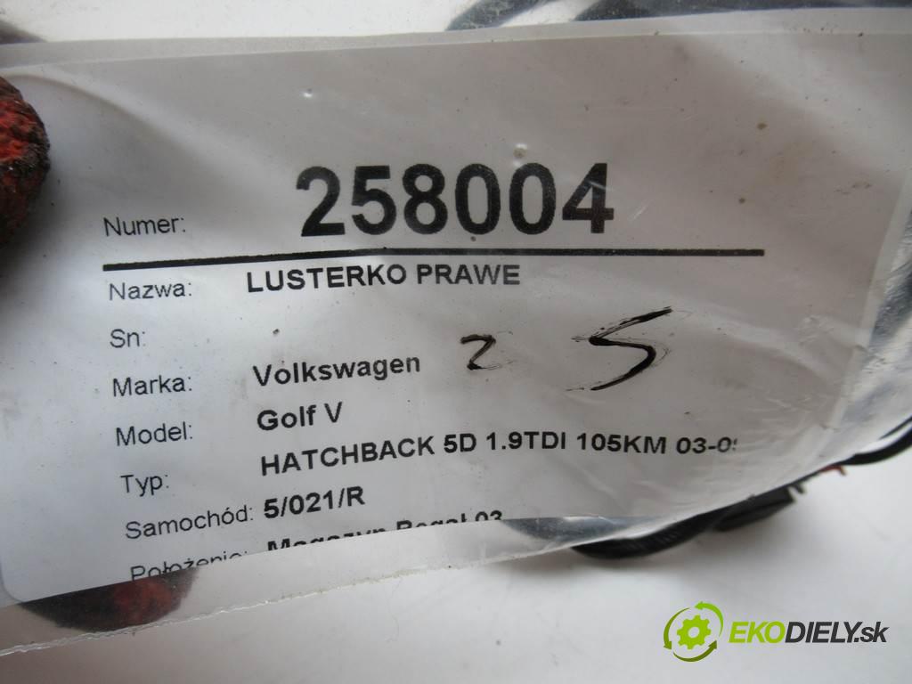 Volkswagen Golf V  2006 77 kW HATCHBACK 5D 1.9TDI 105KM 03-09 1900 zpětné zrcátko levé