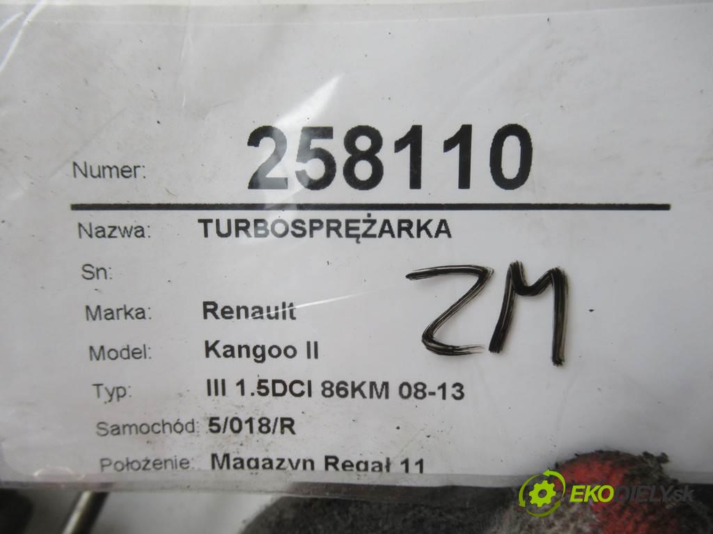 Renault Kangoo II  2009 63 kW III 1.5DCI 86KM 08-13 1500 Turbodúchadlo,turbo 54359700012 (Turbodúchadlá (kompletné))