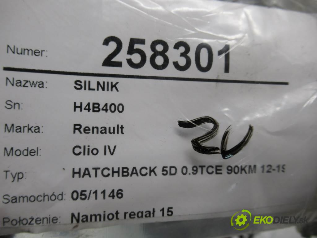 Renault Clio IV  2014 66 kW HATCHBACK 5D 0.9TCE 90KM 12-19 900 Motor H4B400 (Motory (kompletné))