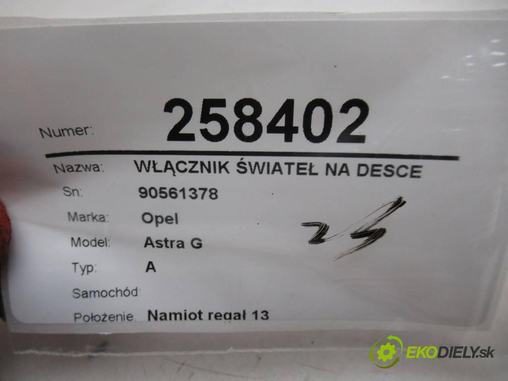 Opel Astra G    A  Spínač svetiel na prístrojovej doske 90561378 (Prepínače, spínače, tlačidlá a ovládače kúrenia)