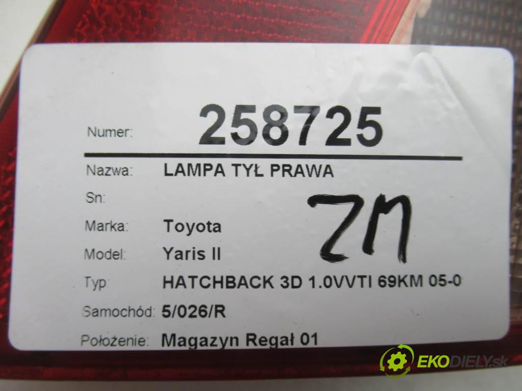 Toyota Yaris II  2007 51KW HATCHBACK 3D 1.0VVTI 69KM 05-09 1000 Svetlo zad pravá  (Ostatné)