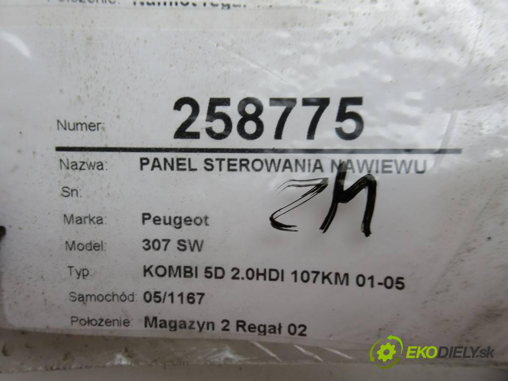 Peugeot 307 SW  2003 79 kW KOMBI 5D 2.0HDI 107KM 01-05 2000 Panel ovládania kúrenia 593240000 (Prepínače, spínače, tlačidlá a ovládače kúrenia)