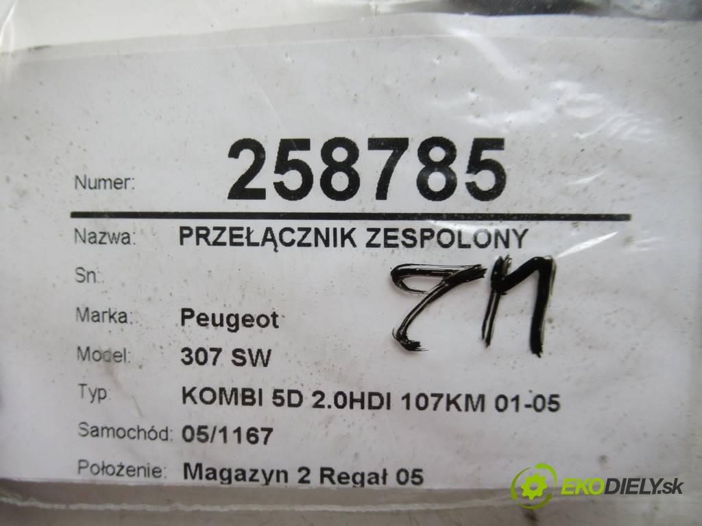 Peugeot 307 SW  2003 79 kW KOMBI 5D 2.0HDI 107KM 01-05 2000 Prepínač kombinovaný 96511197XT (Prepínače, spínače, tlačidlá a ovládače kúrenia)