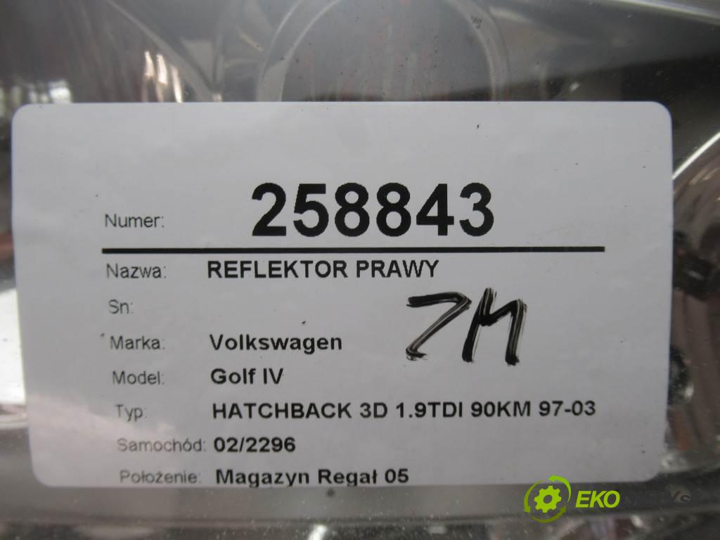 Volkswagen Golf IV  1999 66 kW HATCHBACK 3D 1.9TDI 90KM 97-03 1900 světlomet pravý